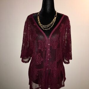 Lace Short Sleeve Blouse